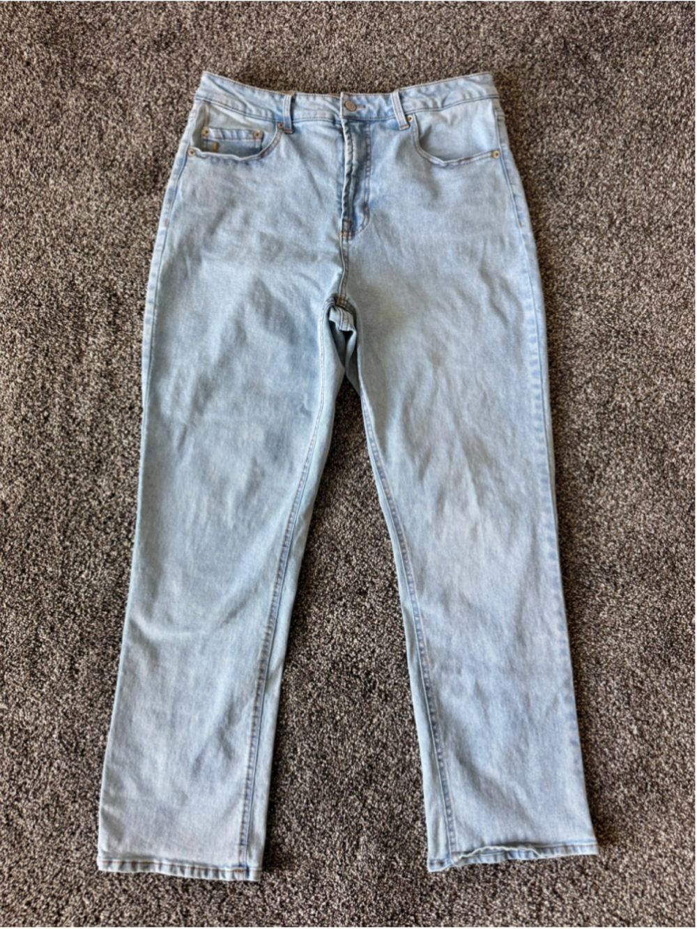 Women's The Frye Company High Rise Straight Leg Jeans Size 31 Light Blue